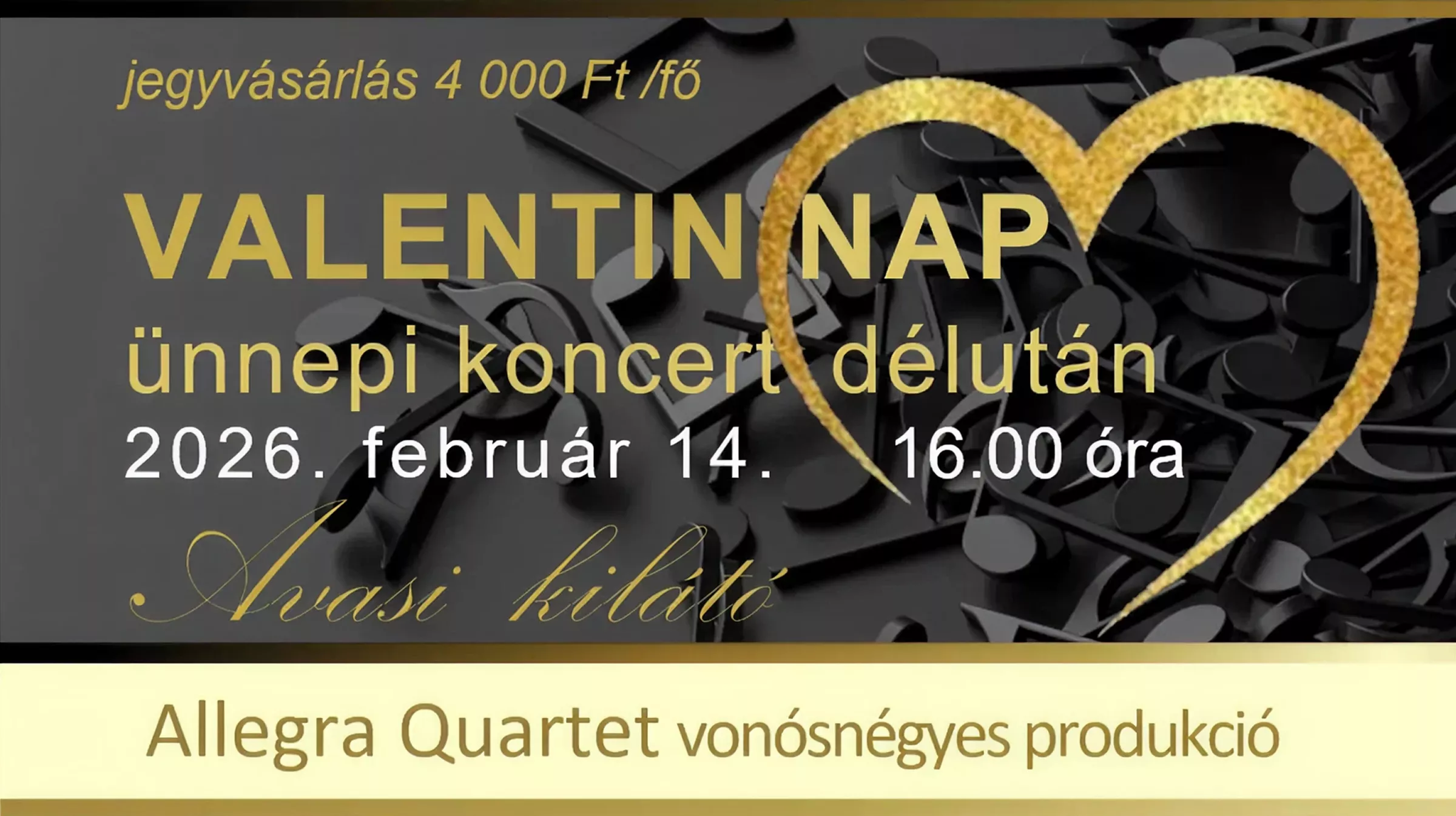 Valentin nap ünnepi koncert – 2026. február 14., 16.00 óra, Avasi kilátó